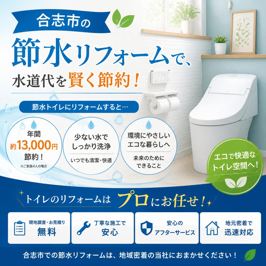 合志市の節水リフォームで、水道代を賢く節約！トイレのリフォームはプロにお任せ！