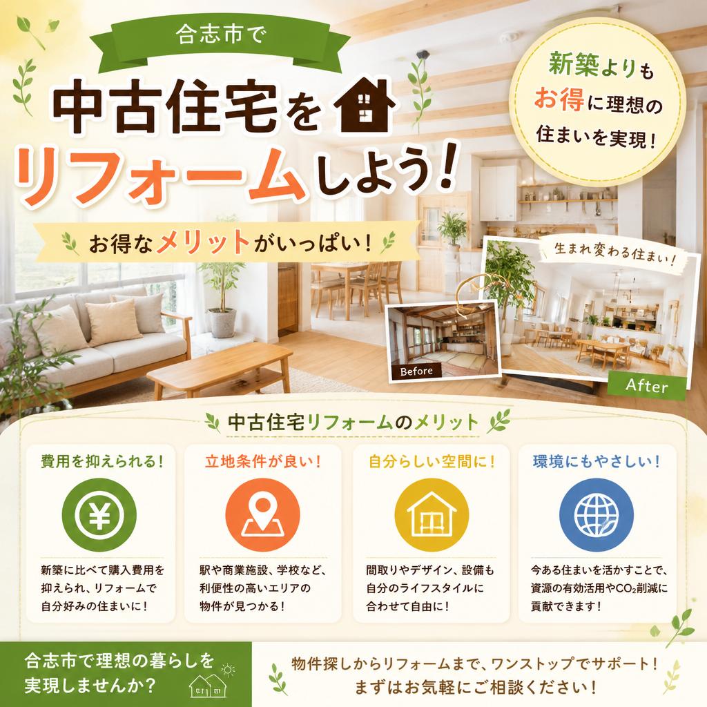 合志市で中古住宅をリフォームしよう！お得なメリットがいっぱい！