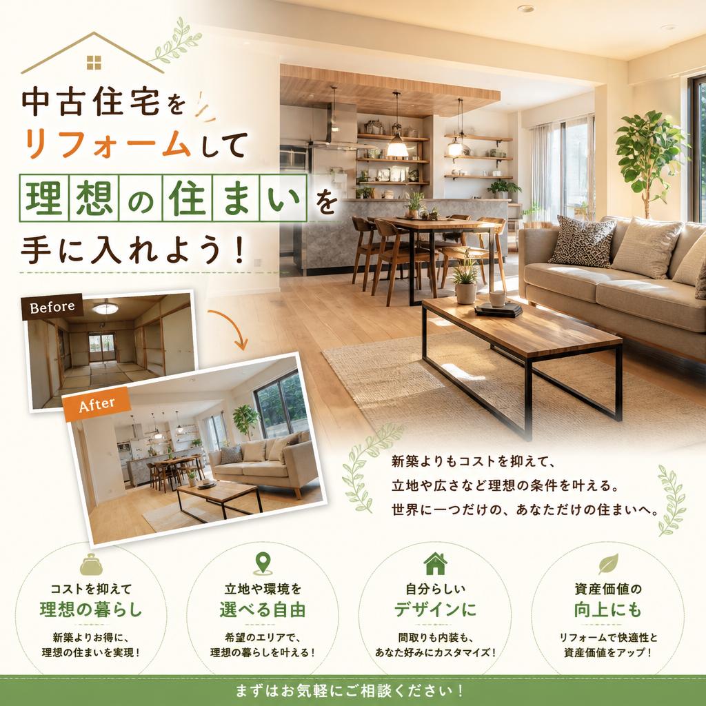 中古住宅をリフォームして理想の住まいを手に入れよう！