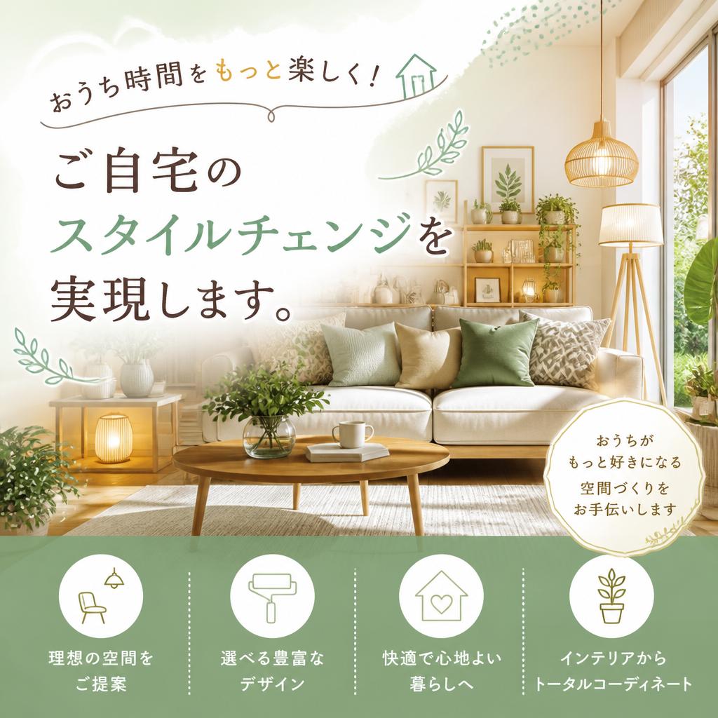 おうち時間をもっと楽しく！ご自宅のスタイルチェンジを実現します。
