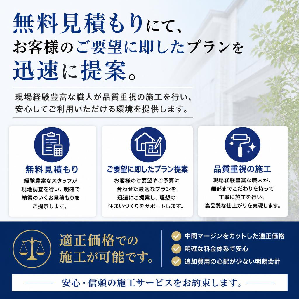 迅速な見積もりと施工