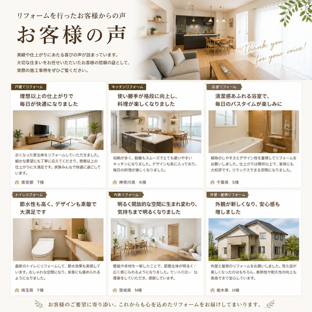 お客様の声｜実績紹介