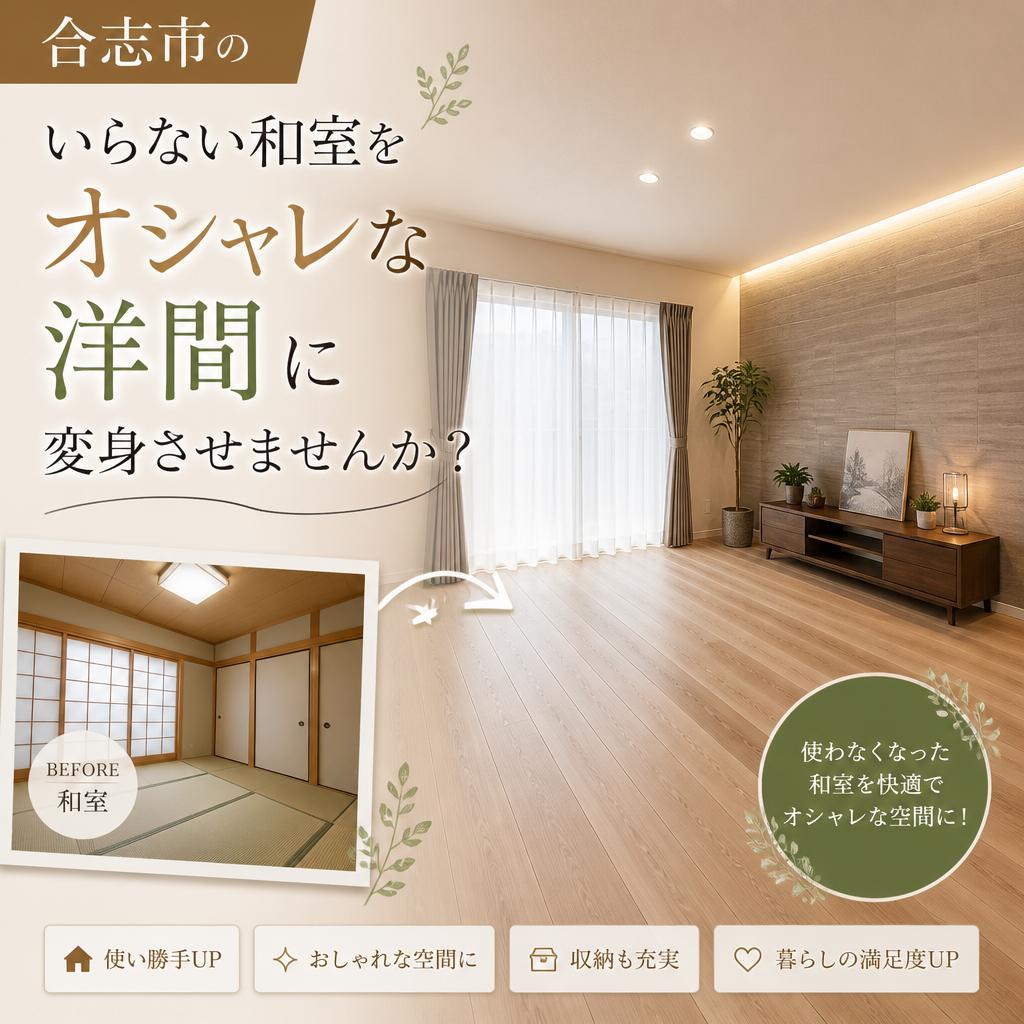 「合志市のいらない和室をオシャレな洋間に変身させませんか？」