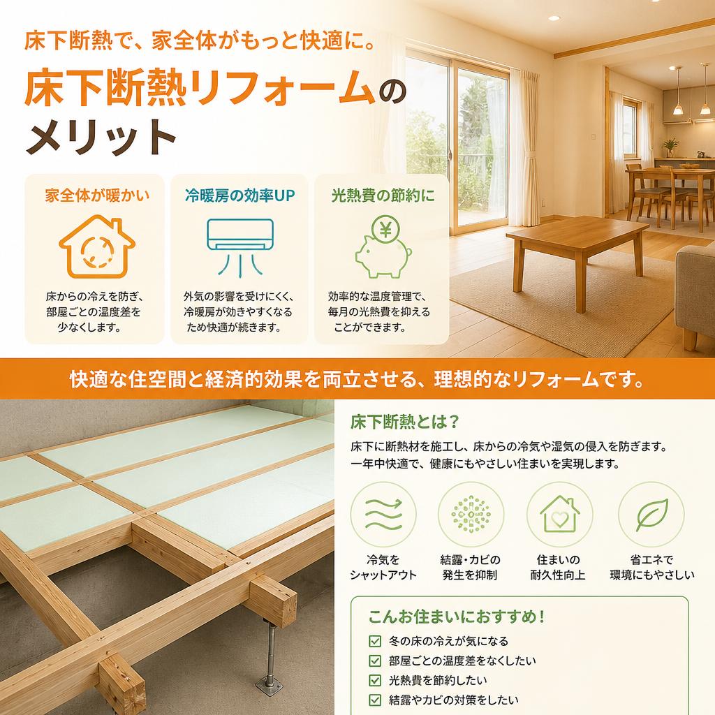 3. 床下断熱のメリット - 温かさと経済性を両立