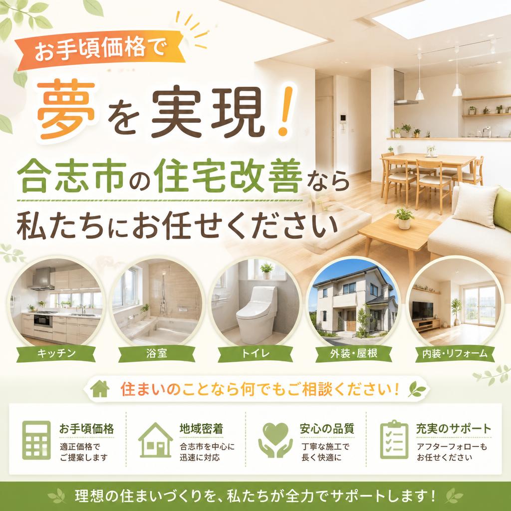 お手頃価格で夢を実現！合志市の住宅改善なら私たちにお任せください