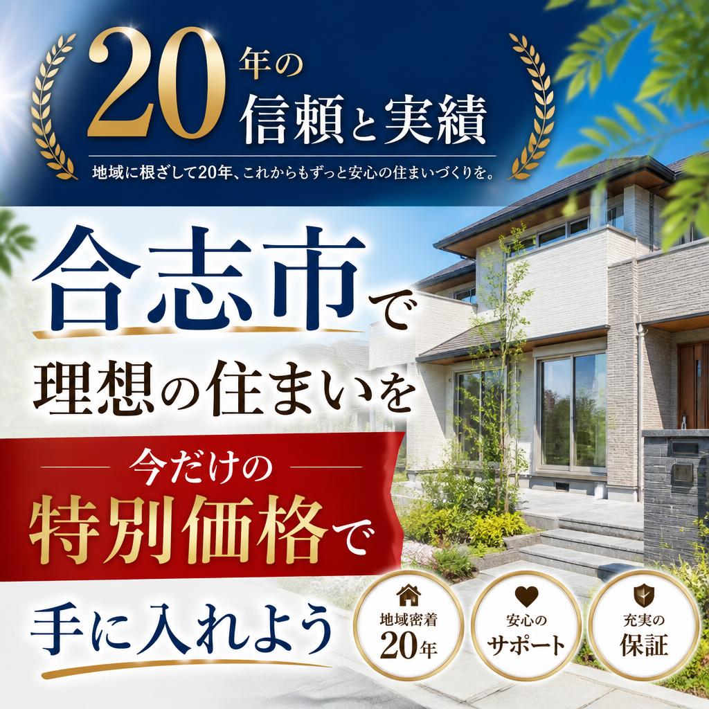 20年の信頼と実績、合志市で理想の住まいを今だけの特別価格で手に入れよう
