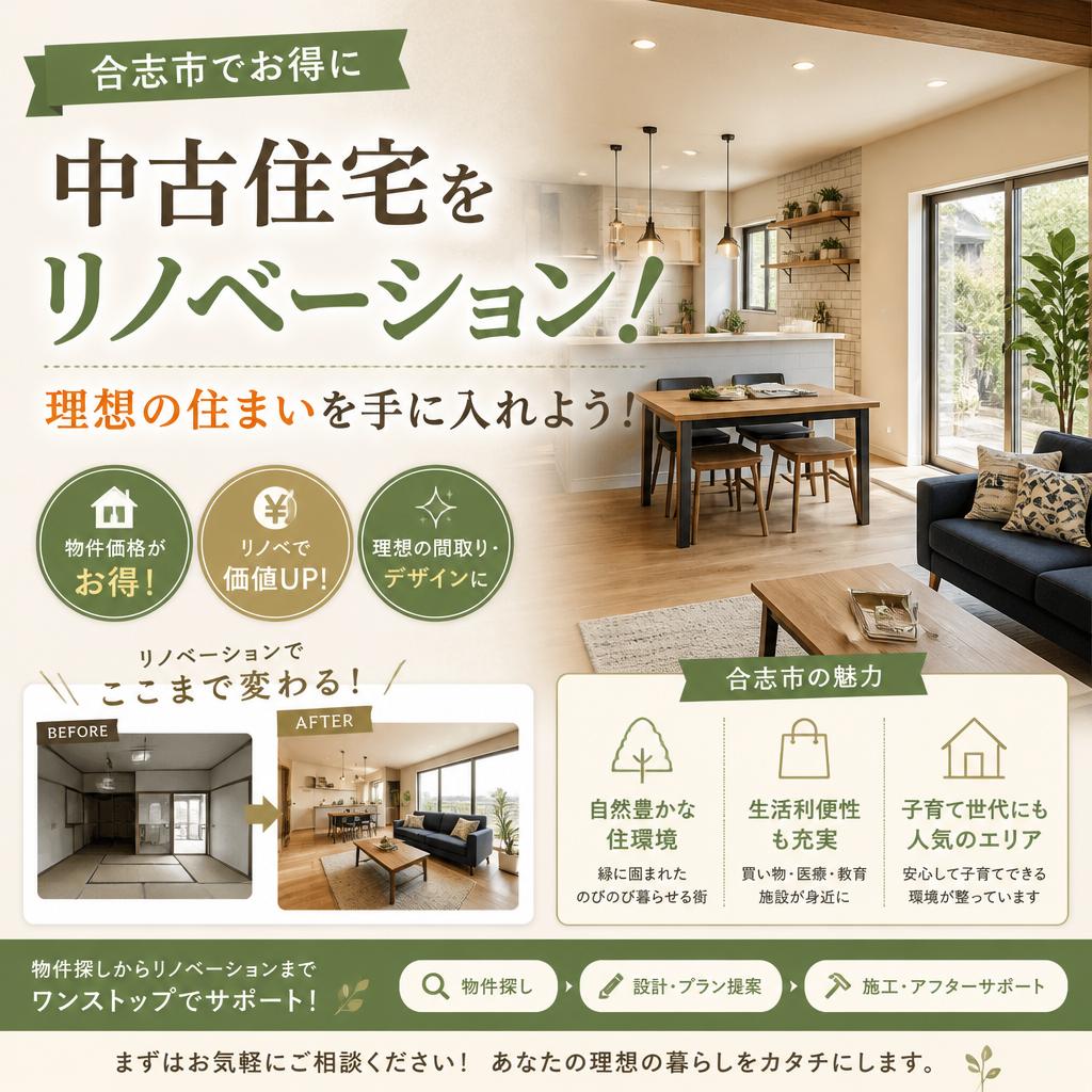 合志市でお得に中古住宅をリノベーション！理想の住まいを手に入れよう！